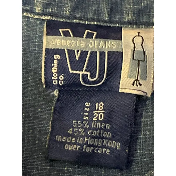 Vintage Venezia Jeans Linen Cotton Sleeveless Blouse 18/20 Used Linen Cotton - Image 6