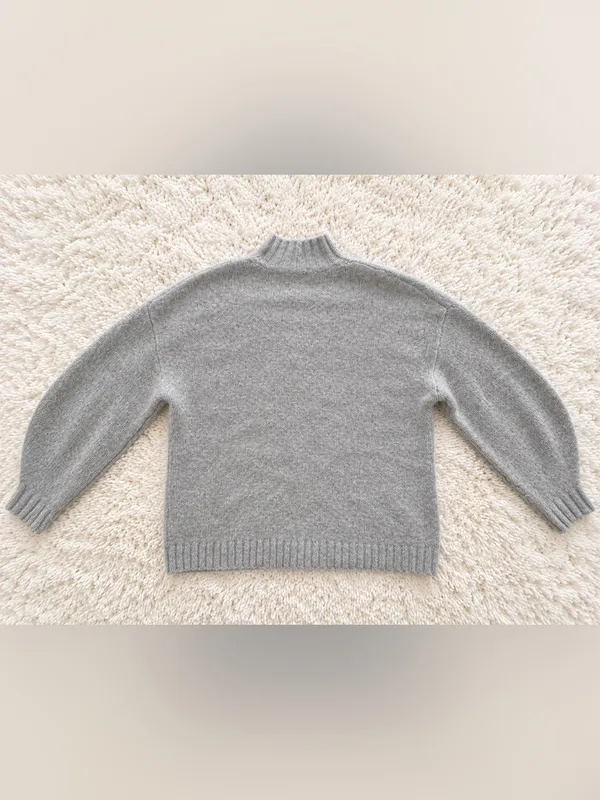 PISTOLA Carlen Alpaca Mock Neck Sweater – Light Heather Grey – M - Image 3