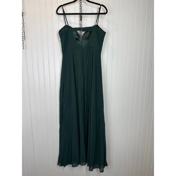 NWOT Lulus Stunning Grace Emerald Green Cutout A-Line Maxi Dress Wedding Size S - Image 5