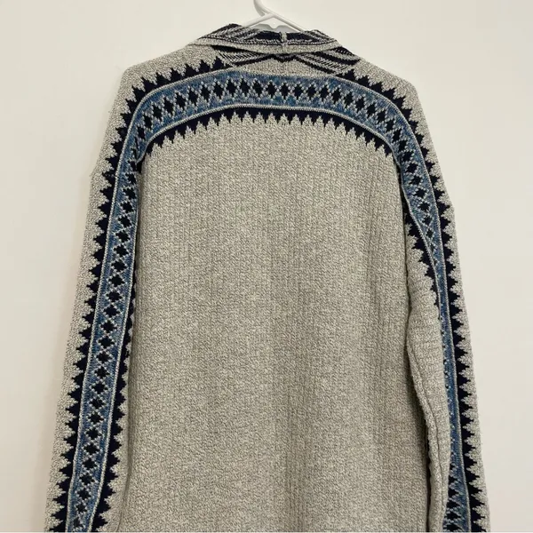 LUCKY BRAND Aztec Open Cardigan Tribal 3rd Piece Multi Navy Blue Boho Duster S - Image 14