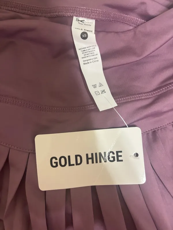 Gold Hinge Pleated Tennis Plum Skirt - Image 3