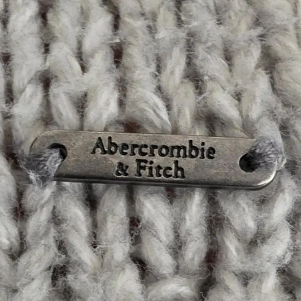 Grey Abercrombie & Fitch Women's Open Cable Knit Sweater Size XS - Image 3