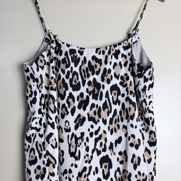 Socialite Cami Tank Top Medium Leopard Lace Layer Edgy Party - Image 5