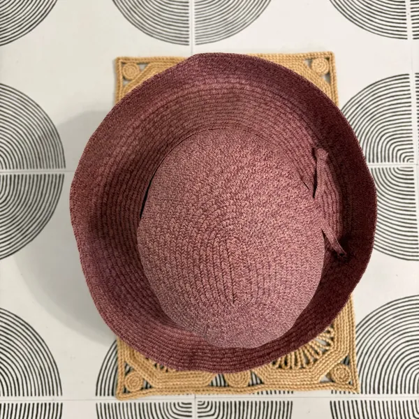 Liz Claiborne Pink Straw Garden Beach Church Hat - Image 2