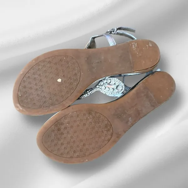 Antonio‎ Melani Silver Leather Embellished Sandals - Image 5