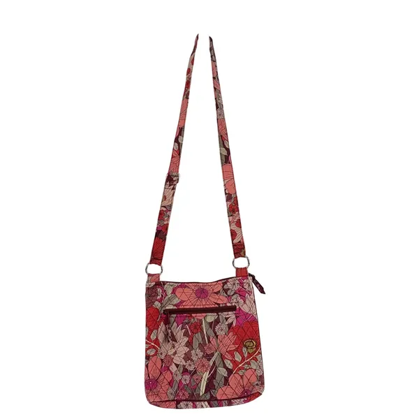 Vera Bradley Bohemian Blooms Floral Quilted Cotton Crossbody‎ Bag Pink Plum - Image 3