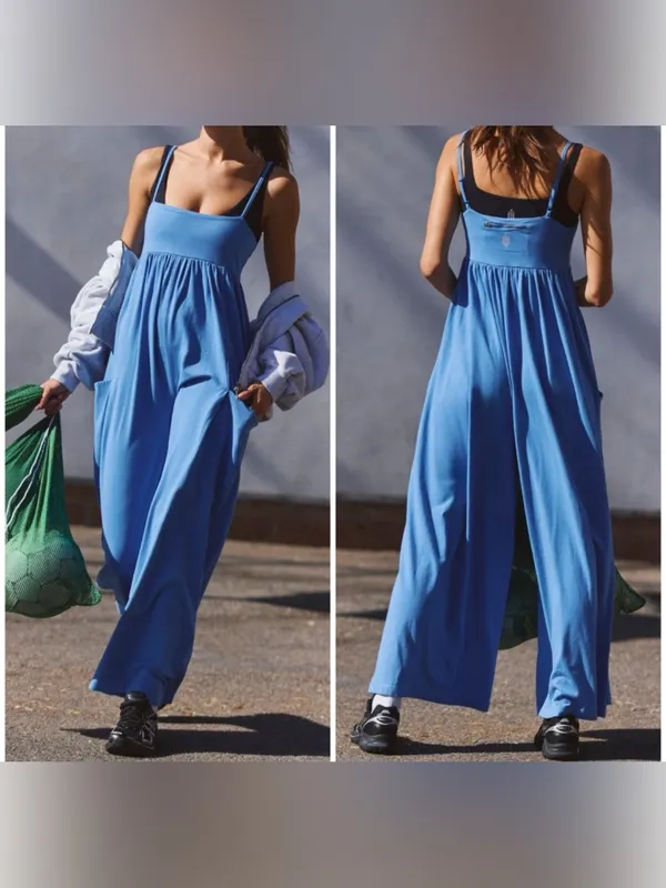 NWT Free People FP Movement Hot Shot Strappy Onesie light cobalt periwinkle - L - Image 2