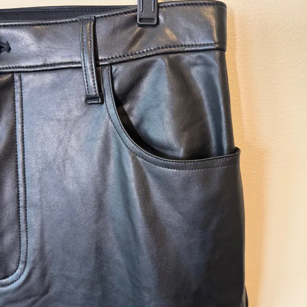 Abercrombie & Fitch 14R Black Vegan Leather Curve 90s Straight Ultra High Rise - Image 10