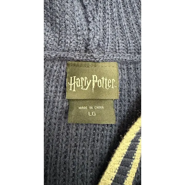 Harry Potter Ravenclaw Women's L Knit Hooded Sweater High Low Hem Crest - Image 6
