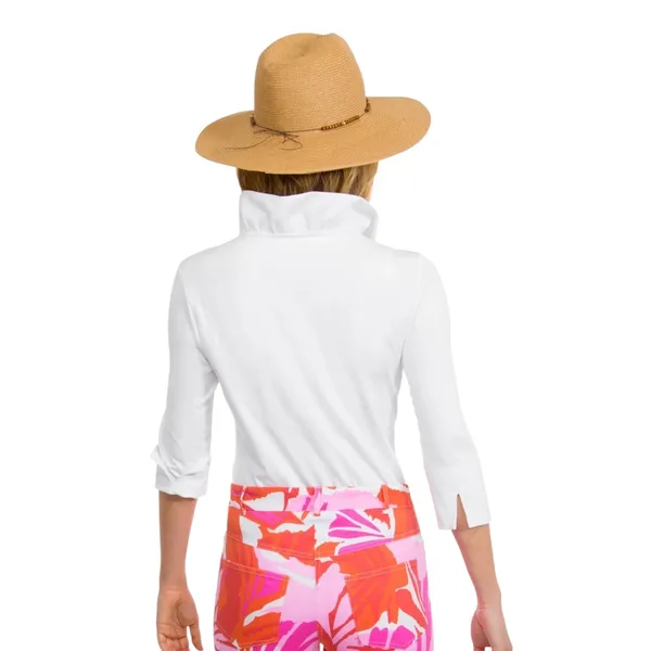 Gretchen Scott Jersey Ruffle Neck 3/4 Sleeve Top - White - Small - Image 5