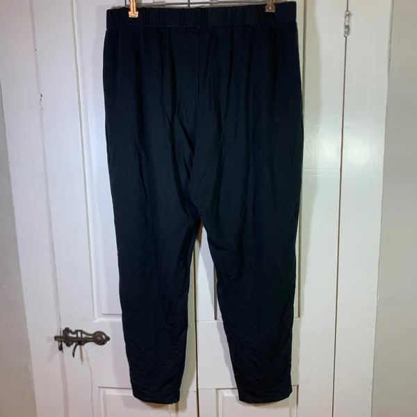 Garnet Hill Black Tencel Lyocell‎ Pleated Tapered Knit Trousers Womens XL 49264 - Image 2