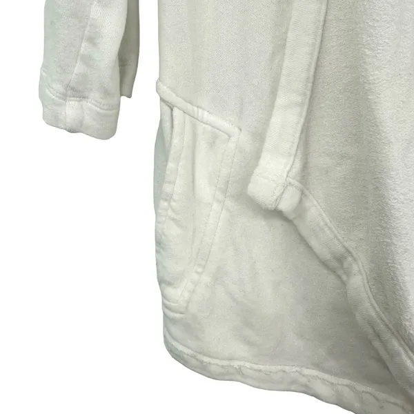 Lou & Grey Size XS Sweater White 3/4 Sleeve Asymmetrical Open Front‎ Cardigan - Image 3