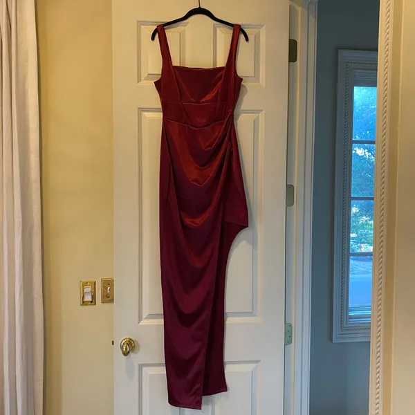 Windsor Callie High Slit Satin Formal Dress - Image 7
