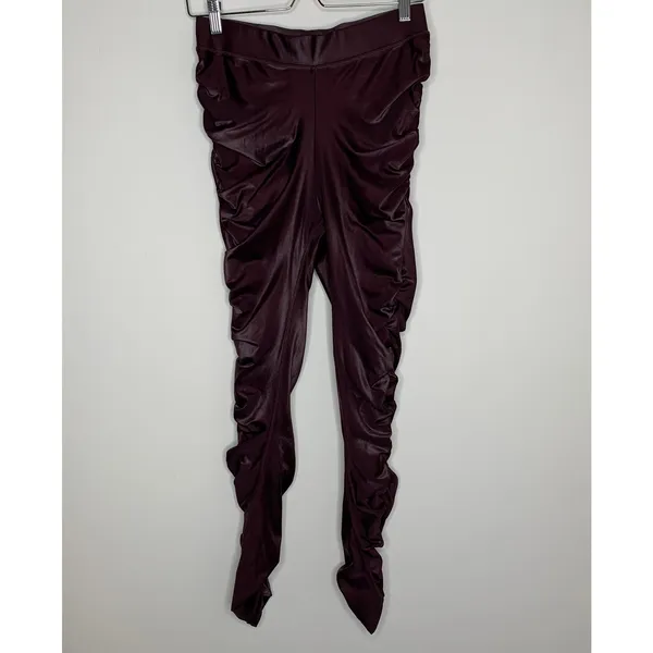 Alo yoga High-Waist Cinched Legging Oxblood Shine Purple Womens Large - Image 3