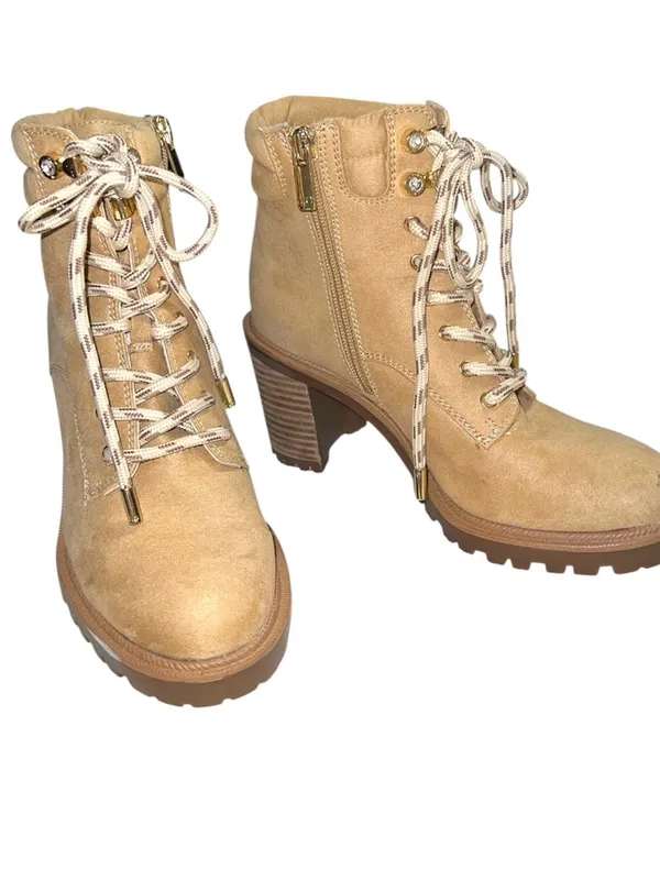 Jlo Women's Tan Lace-Up Ankle Booties — Casual Outdoor Style - Image 5