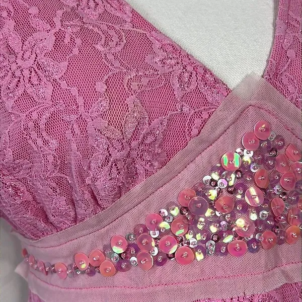 Bisou Bisou Y2K beaded lace tank top - Image 5