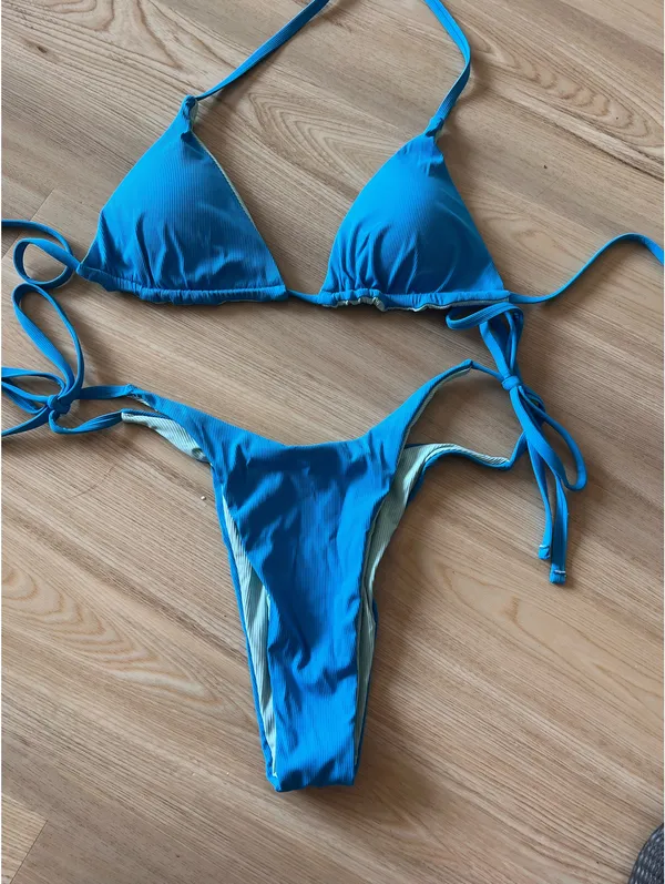 Berlook Blue Reversible Tie Bikini set - Image 9