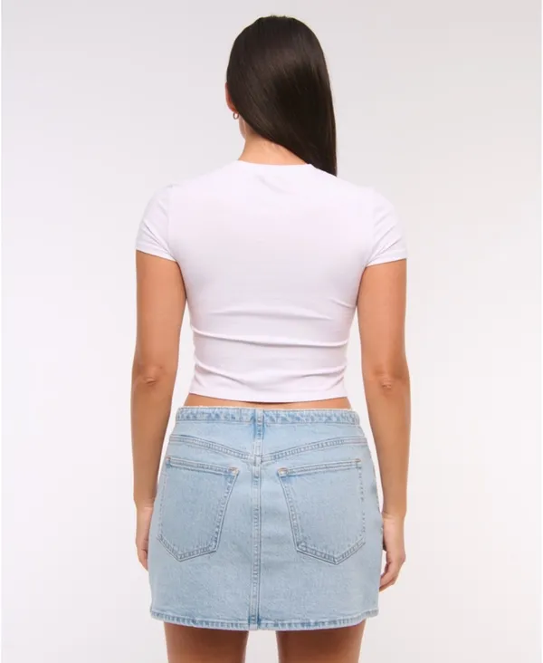 Abercrombie Curve Love Mid Rise Denim Mini Skirt 27 - Image 4