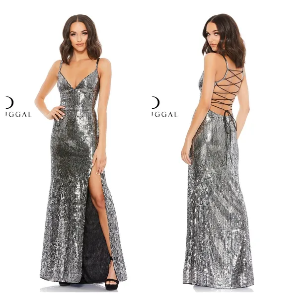Mac Duggal 93576 Spaghetti Strap Prom Long Dress size 4 - Image 2
