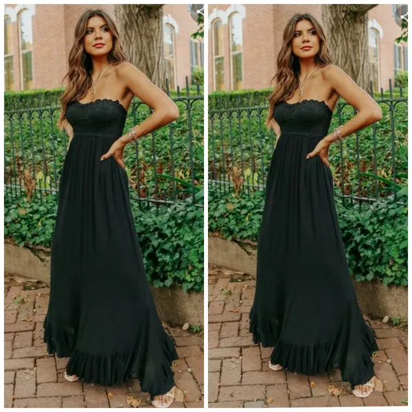 FREE PEOPLEAdella Corset Maxi Dress In Black Size S - Image 2