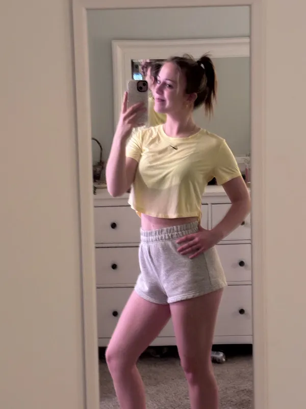 Nike Dri-Fit Cropped Yellow Tee  - Image 2