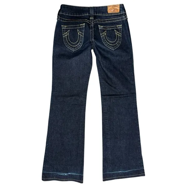 True Religion Denim Vintage Size 25 Dark Blue Wash WC92358QV Candice Flare Jeans - Image 3