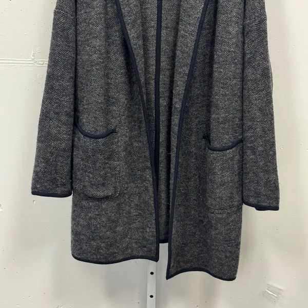 Madewell 100% Merino Wool Herringbone Sweater Coat Grey NB389 Women's Small - Image 6