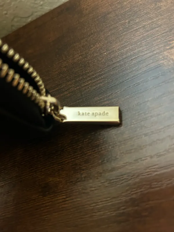 kate spade new york Black Solid Zip-Around Wallet Logo Zipper Card Slots - Image 5