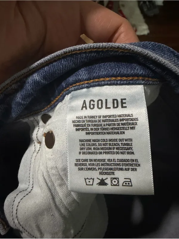 AGOLDE “Pinch Waist” high kick crop summer medium wash denim straight jeans $259 - Image 8