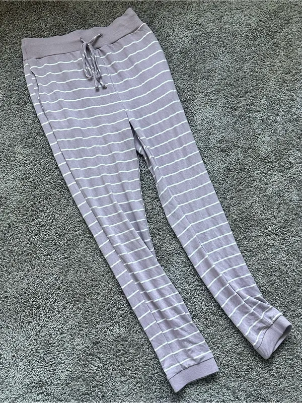 painted threads Lavender Striped Jumpsuit Romper Set - Image 5