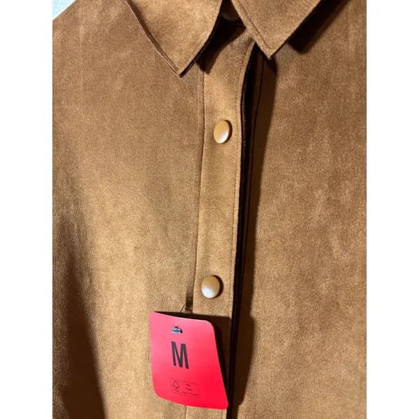 Well Worn NWT Women's Size M Brown Faux Suede Shirt-Jacket Shacket Button-Up - Image 3