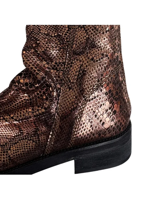 EUC Free People Leather Amarone Cooper Snakeskin Boots Size 7.5 - Image 4
