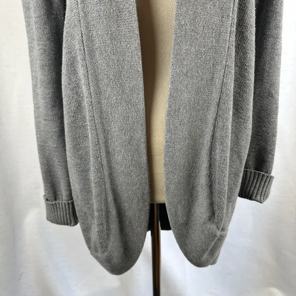 J.Crew Womens‎ Gray Open Front Cardigan Sweater Size Medium Knit Classic Cozy - Image 3