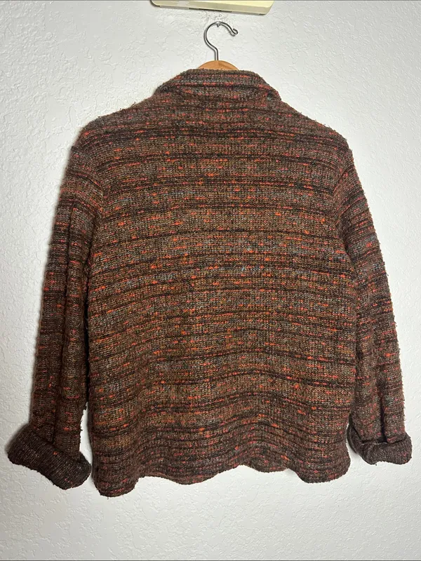 The Territory Ahead Brown Chunky Knit Button Up Jacket Sweater Cardigan Pockets - Image 6