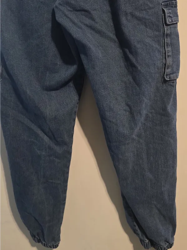 Kids Blue Cargo Denim Jogger Pants - Image 7