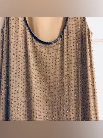 Gold Hawk Metallic Bronze Embellished Beaded Gatsby Blouse Sz S NWT Retail $254 - Image 9