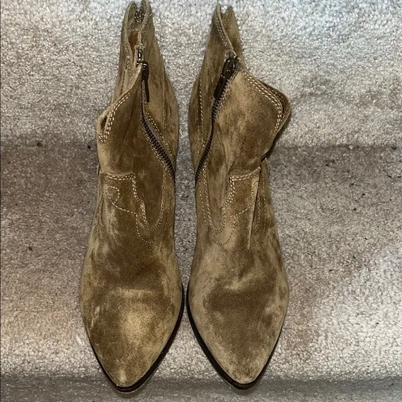 Frye Brown Ankle Boots Suede Slip-On - Image 2