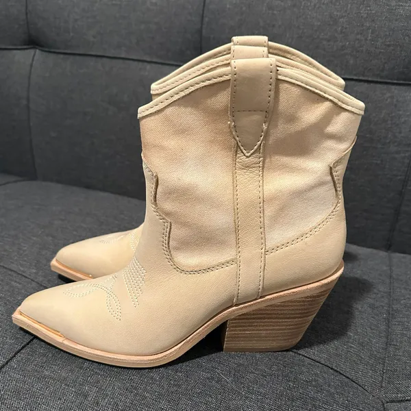 Dolce Vita Cowboy Booties Tan Size 8 - Image 3