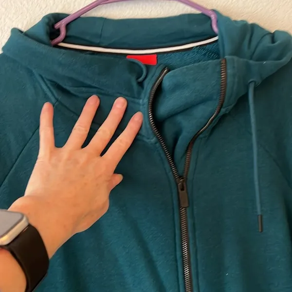 Nike Women’s Full Zip Asymmetrical Modern Cape Jacket Hoodie Teal Size Large - Image 3