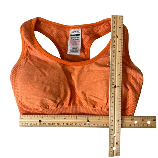 Gymshark Vital Seamless Sports‎ Bra Orange Marl Nylon Small Activewear Gym Yoga - Image 5