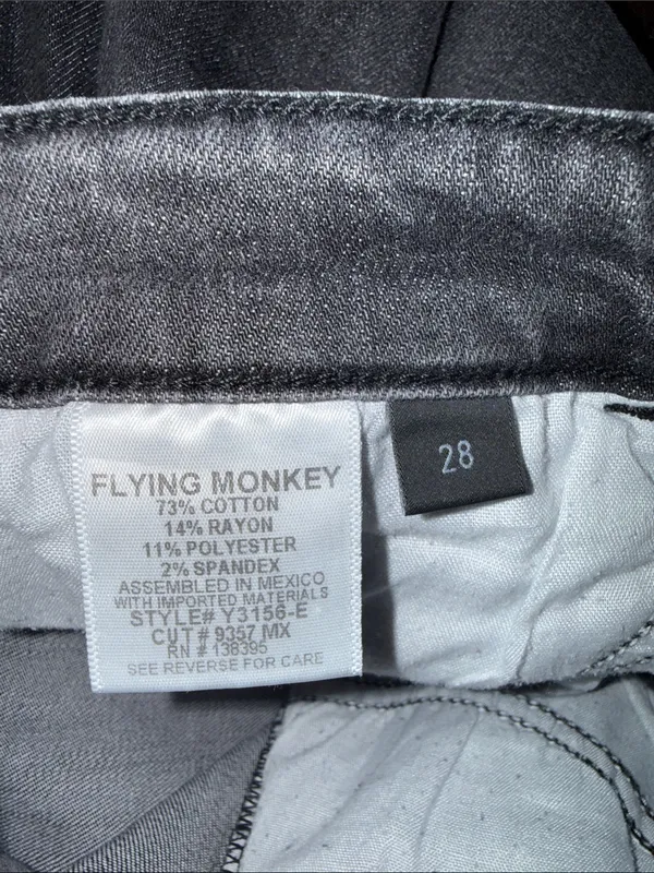Flying Monkey High-Rise Black Distressed Skinny Jeans Size 28 - Image 3