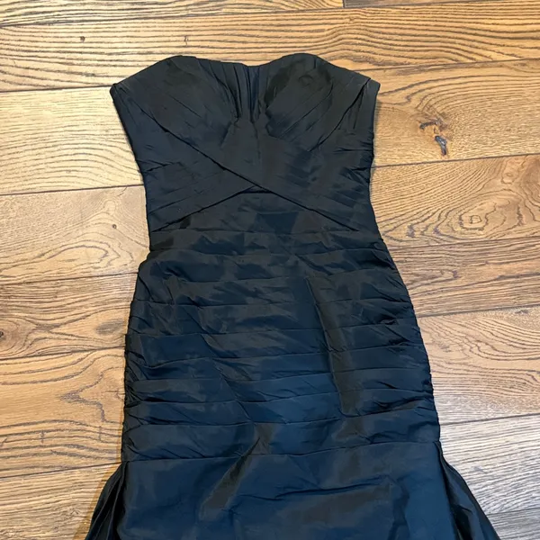 Angelina Faccenda Black Strapless Bridesmaid Dress‎ C28 - Image 4