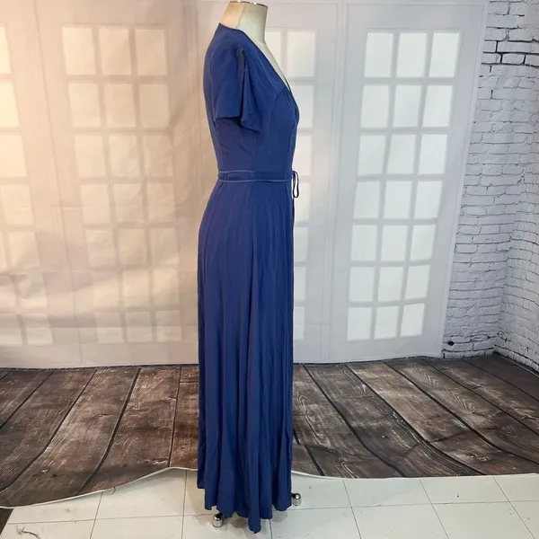 Lulu’s Heart of Marigold Blue Wrap true Maxi Dress size xs - Image 7