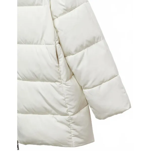 Mango Hood Quilted Coat Puffer Jacket Off White NWT 2XL - Image 3