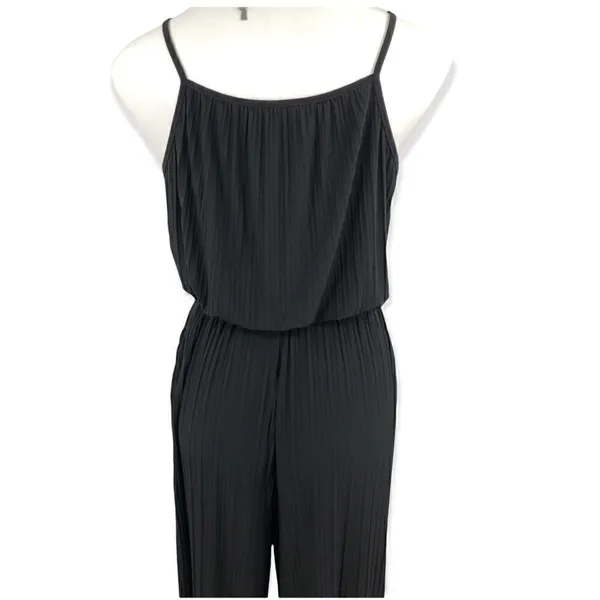 Black spaghetti strap drawstring jumpsuit Black Size M - Image 4