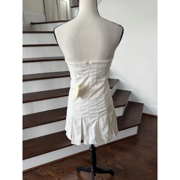 NWT Peppermayo Saving Hearts White Strapless Corset Pleat Hem Mini Tennis Dress - Image 5