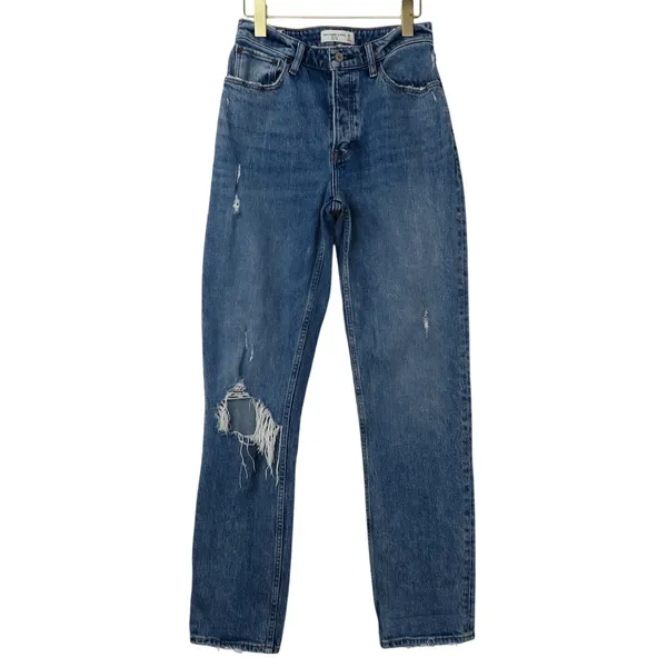 Abercrombie & Fitch The Dad Jean High Rise Straight Leg Curve Love Jeans 2 Long - Image 4