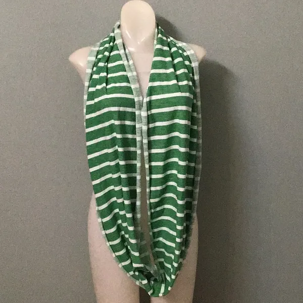 Levi’s Green & White Strip Cotton Infinity Scarf - Image 2