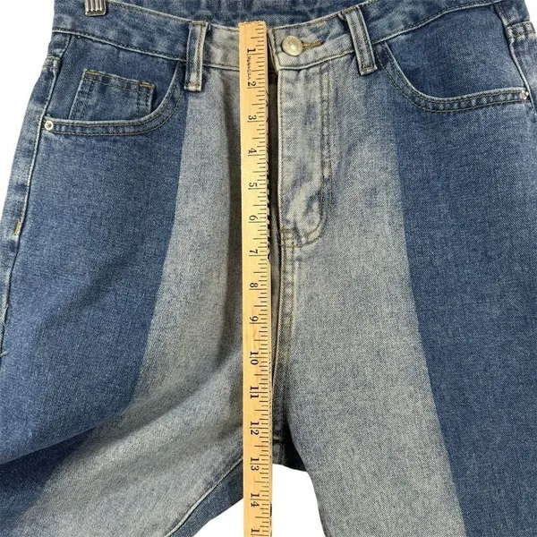 Princess Polly Women's Size 6 High Waisted‎ Mom Jeans Two-Tone Denim Punk Rock - Image 9