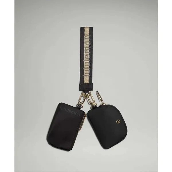 ✨Lululemon Dual Pouch Wristlet Black / Gold / Grey✨ - Image 3